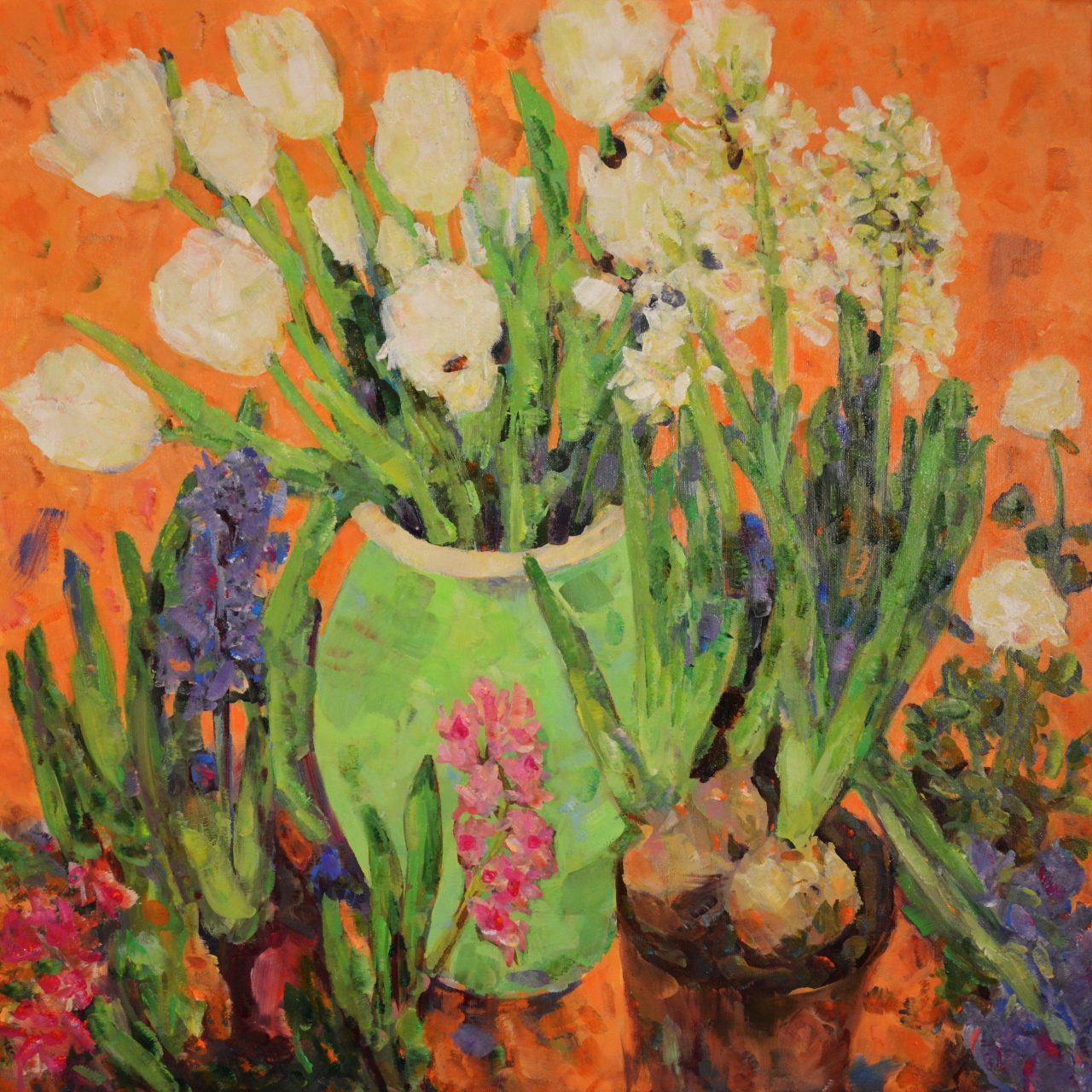 Weiße Tulpen II Ölgemälde