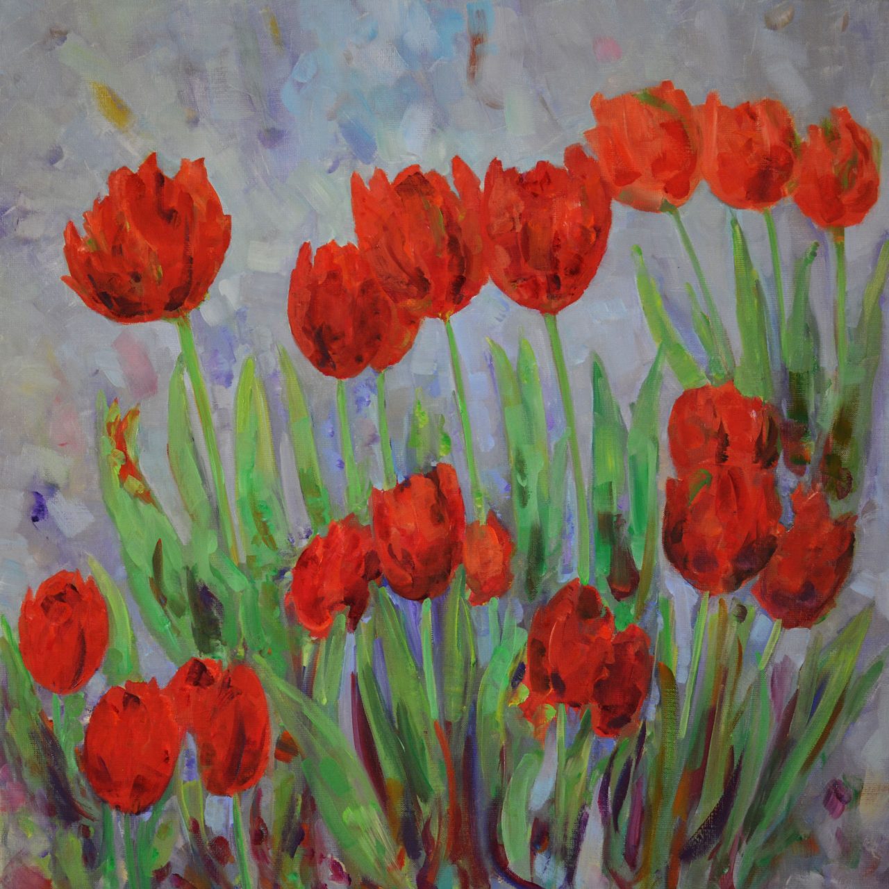 Rote Tulpen II Ölgemälde