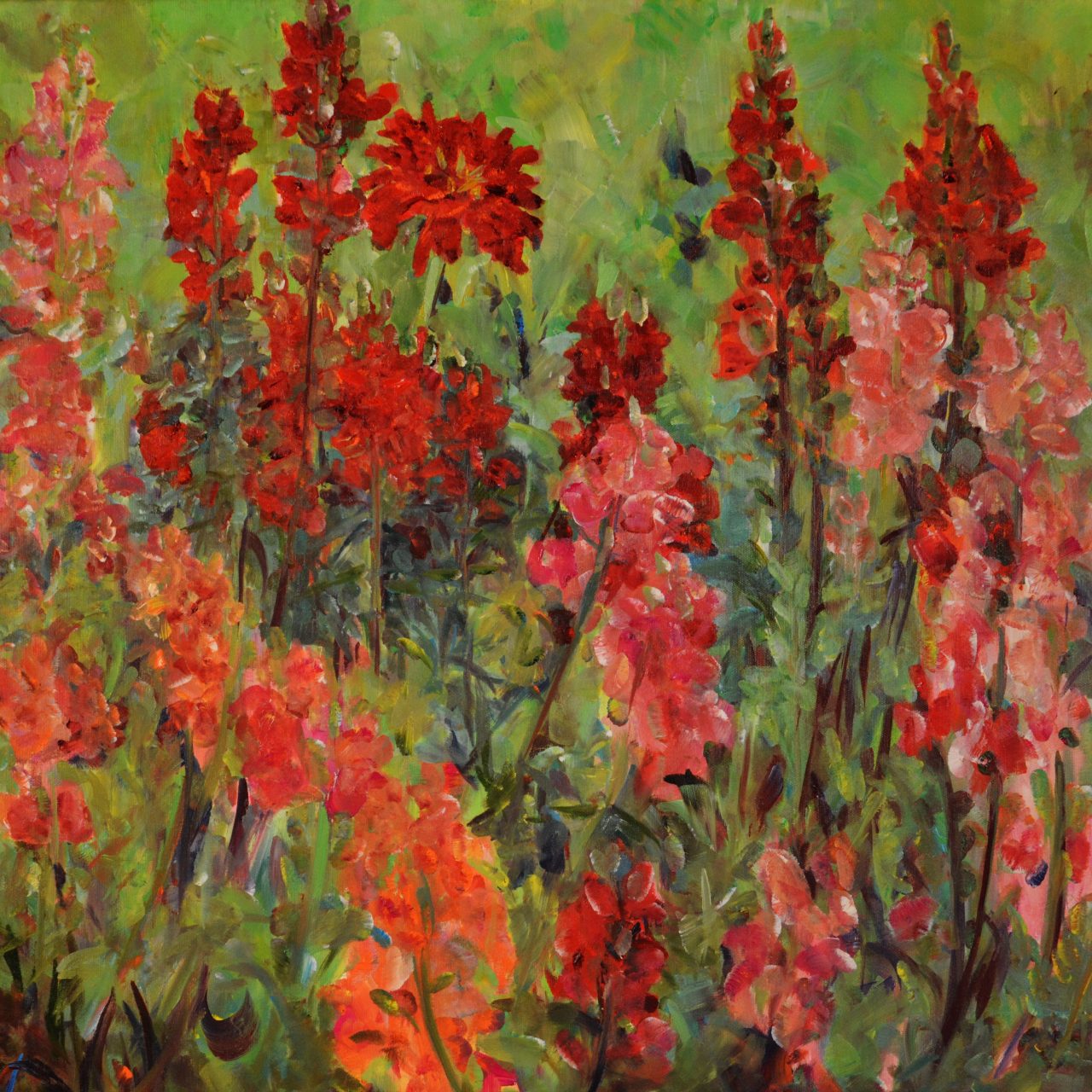 Löwenmäulchen im Schafsgarten Arnsberg Ölgemälde