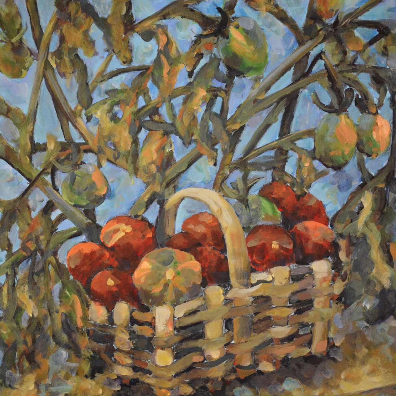 Tomaten im Korb Ölgemälde