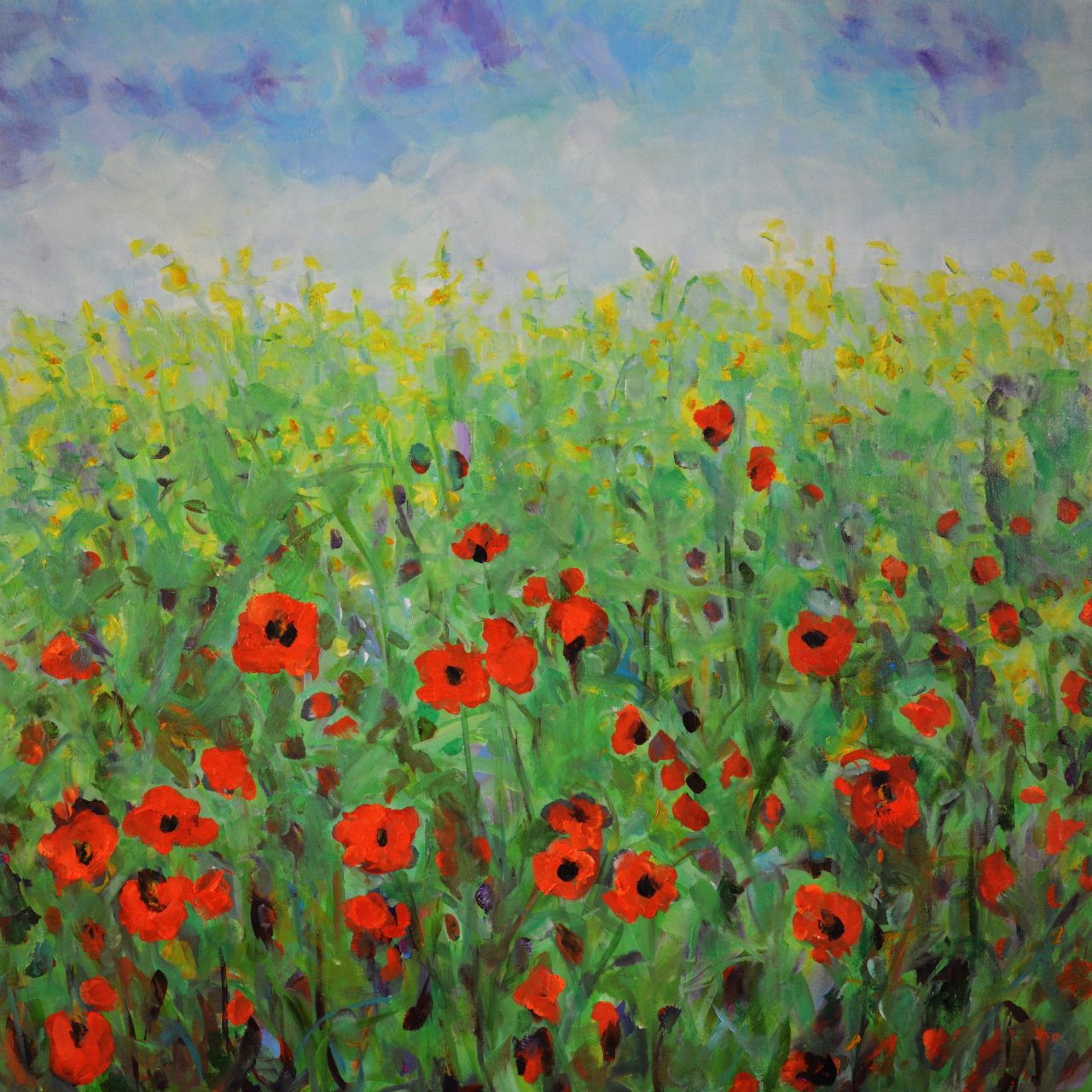 Mohn im Rapsfeld Ölgemälde