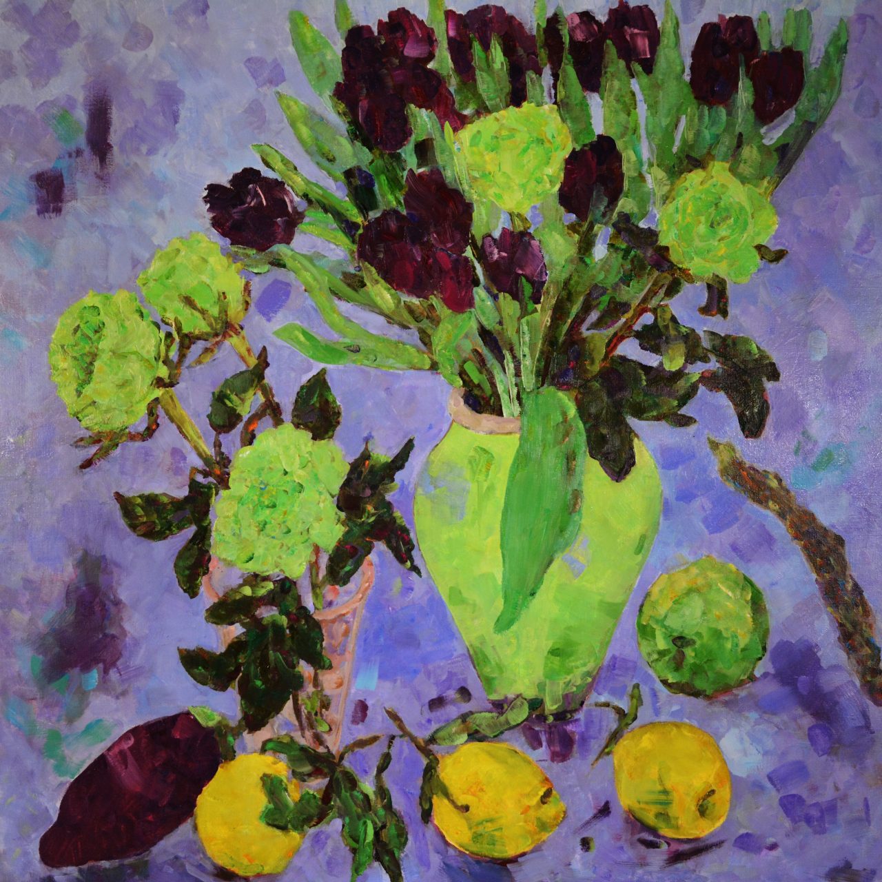 Violette Tulpen Ölgemälde