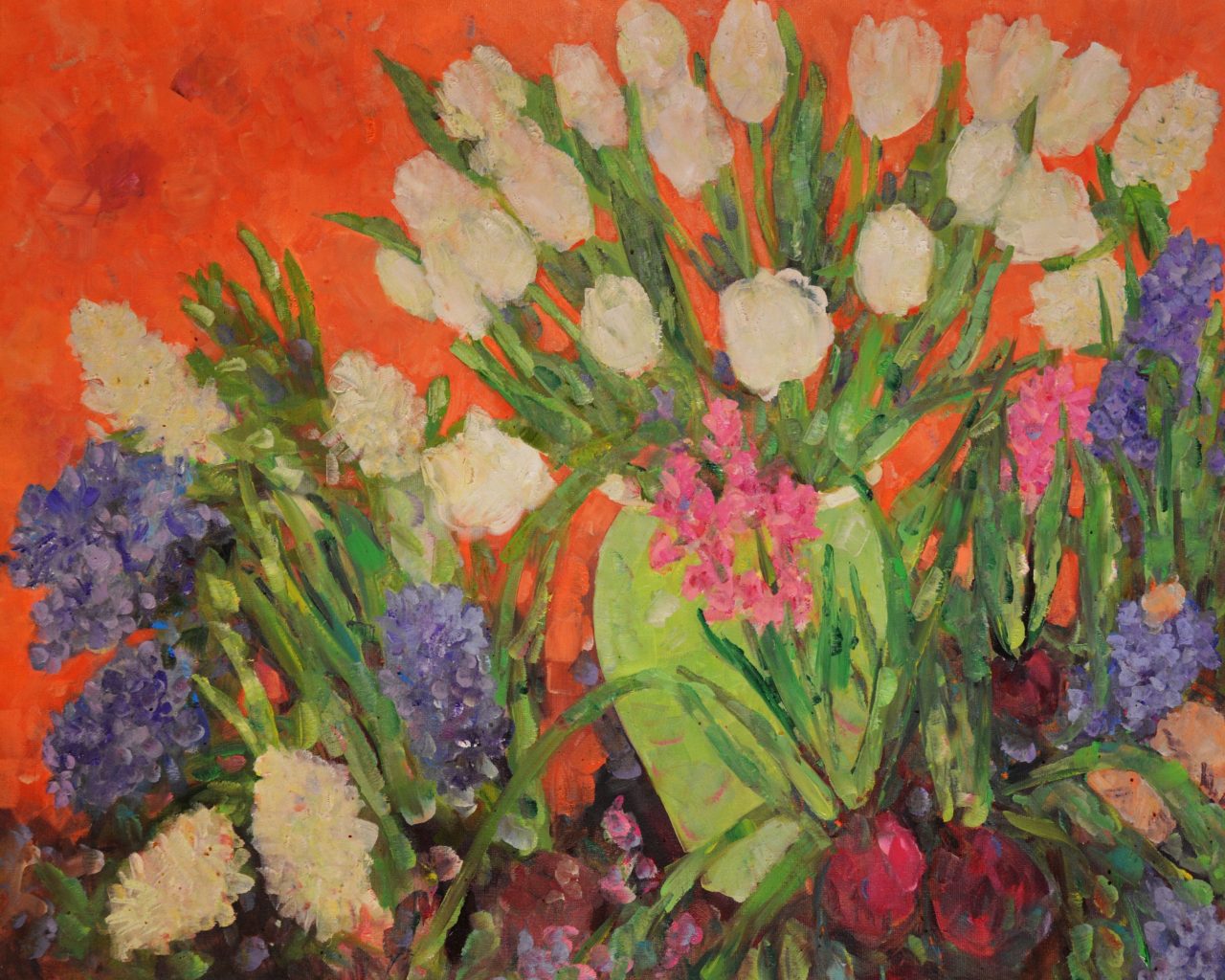 Weiße Tulpen I Ölgemälde