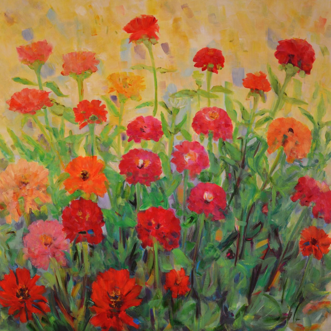 Zinnien V Ölgemälde