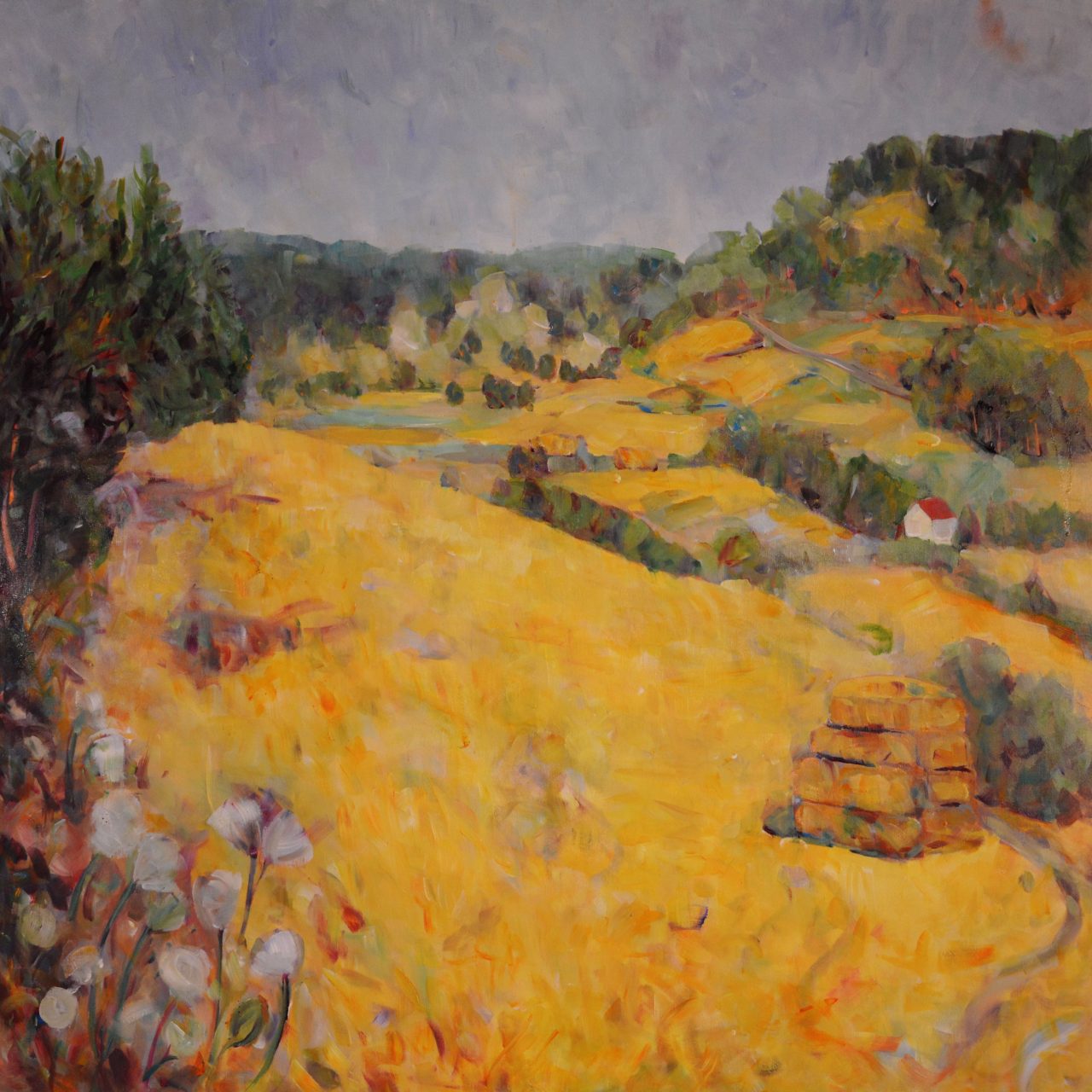 Studie Weizenfeld Sommergewitter Ölgemälde