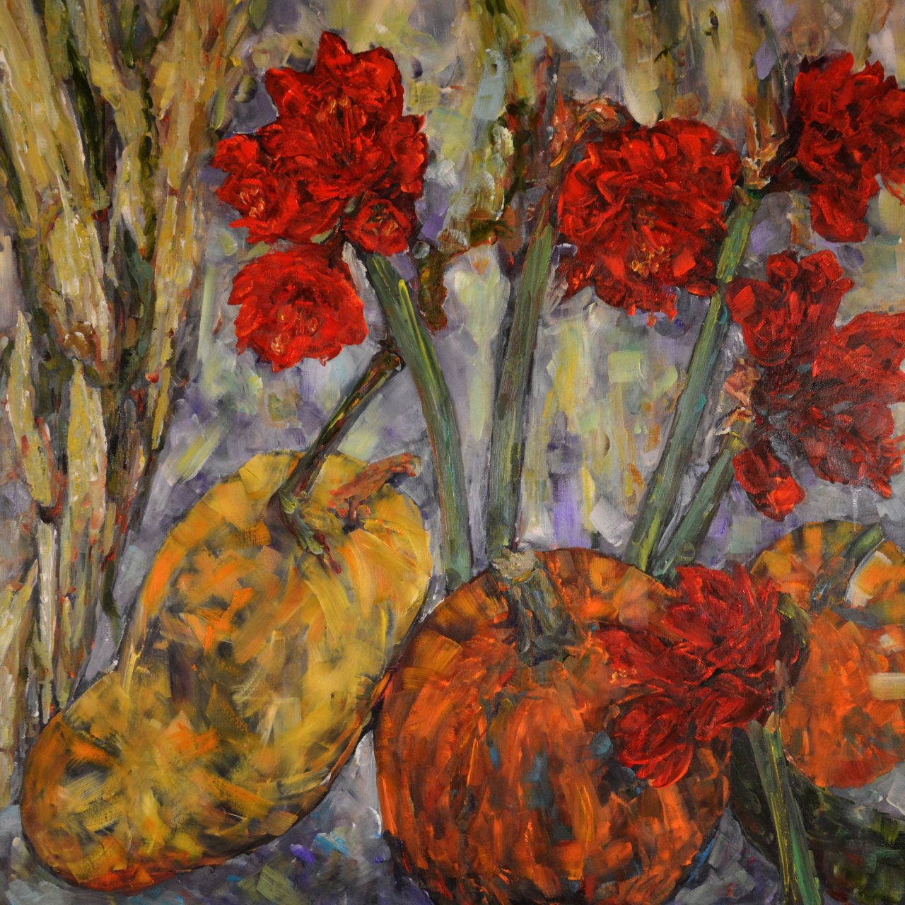 Amaryllis und Kürbisse Ölgemälde