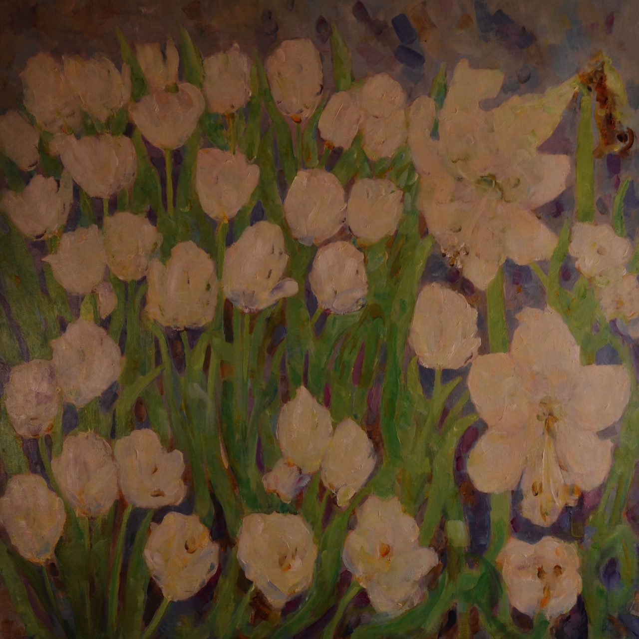 Weiße Tulpen III Ölgemälde