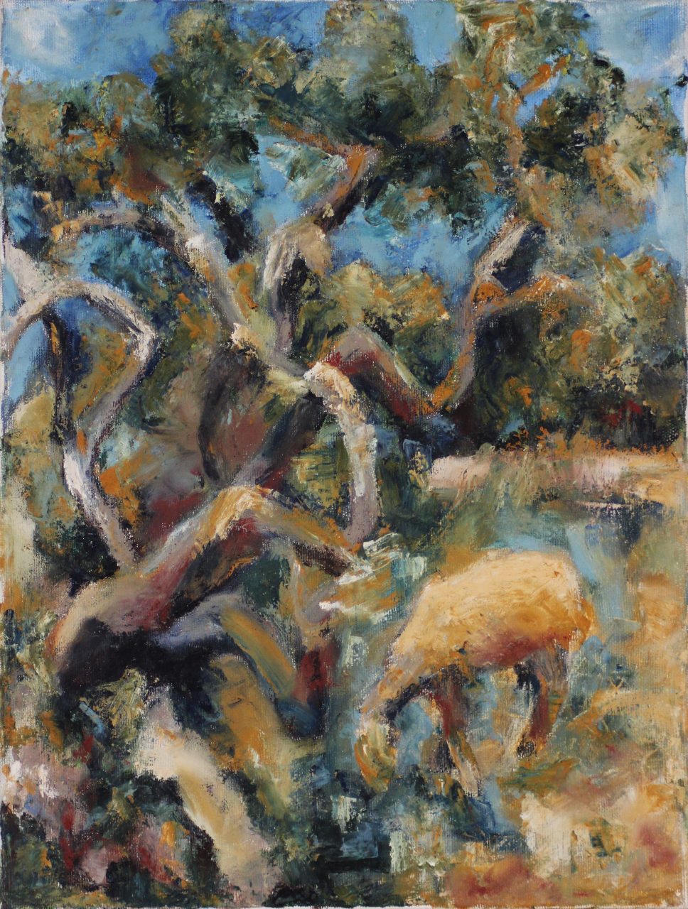 Schafe unterm Olivenbaum Ölgemälde